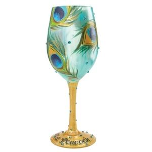 NWT - Hand Painted Wine Glass